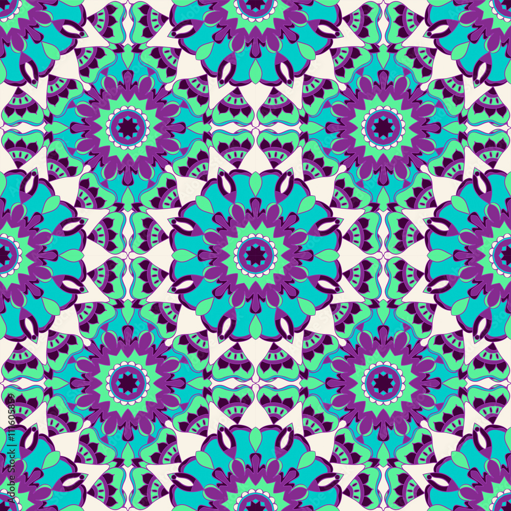 Seamless pattern. Decorative pattern in bright colors. Vector background