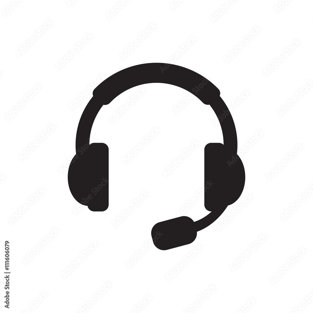 Headset Icon Vector. Headset sign isolated on white background. Headset silhouette. Vector Flat design. Headset Icon Vector. Headset sign isolated on white background. Headset silhouette. Vector Flat design.