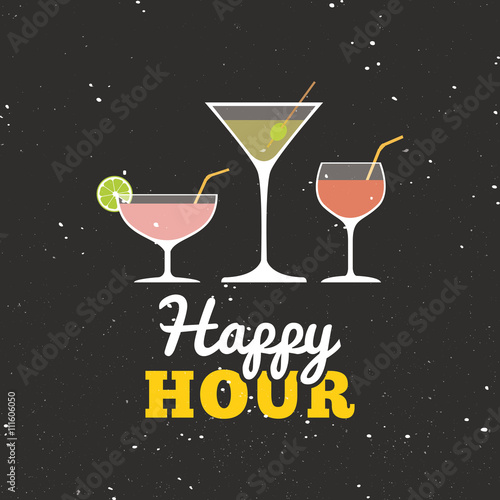 Canvas-taulu Happy hour label
