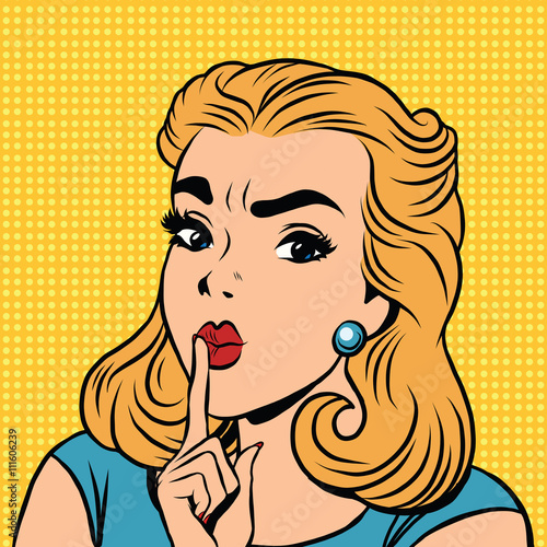 Emoji retro Shhh silence girl emoticons