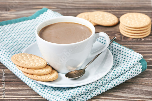 Coffee with milk and cookies