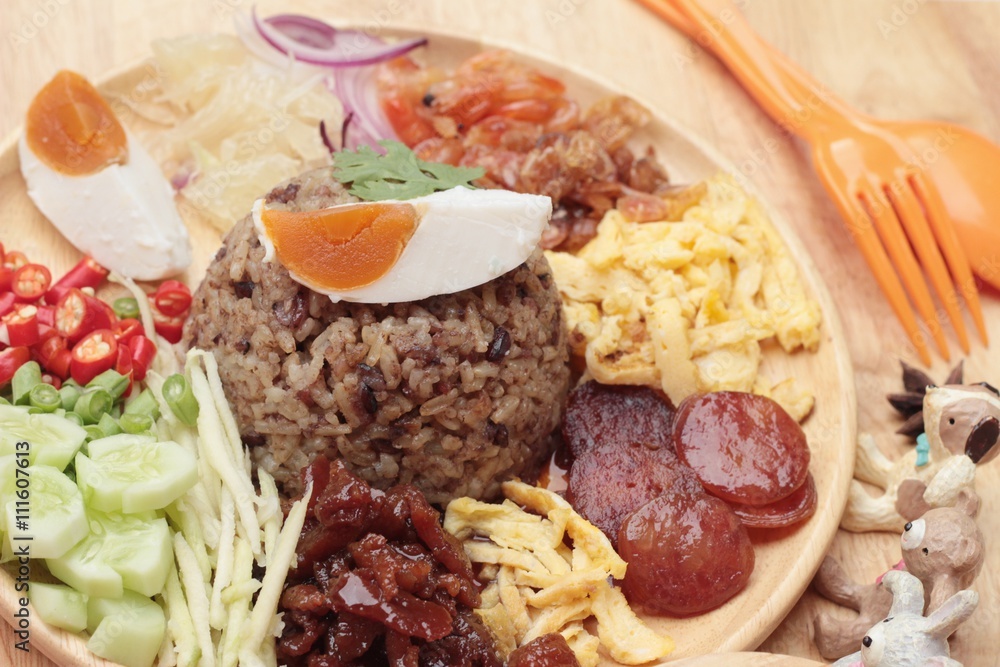 Fried rice with shrimp paste thai food. Fried rice with shrimp paste thai food.