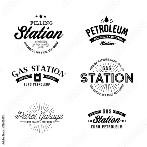 Gas station vector set.