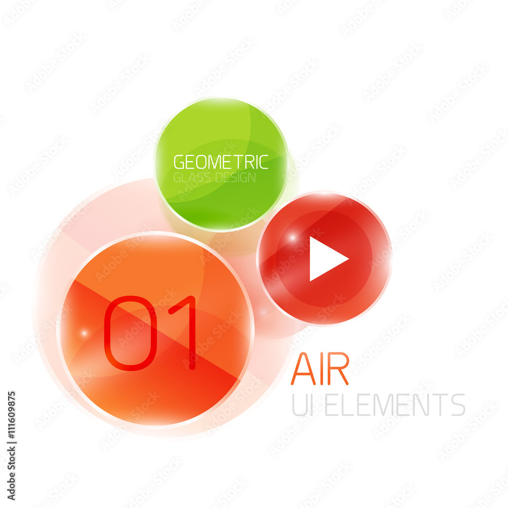 Abstract glass circles with sample text. Option info banner Abstract glass circles with sample text. Option info banner