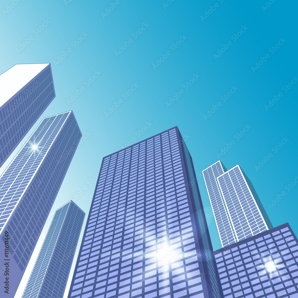 Architectural landscape with city buildings Architectural landscape with city buildings