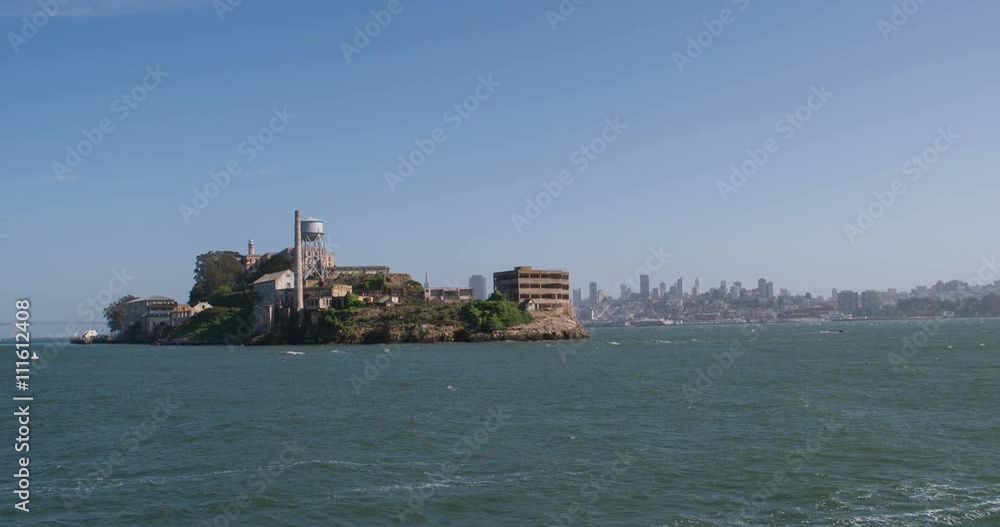Alcatraz Island seen from boat approaching it.
Alcatraz Island seen from boat approaching it.