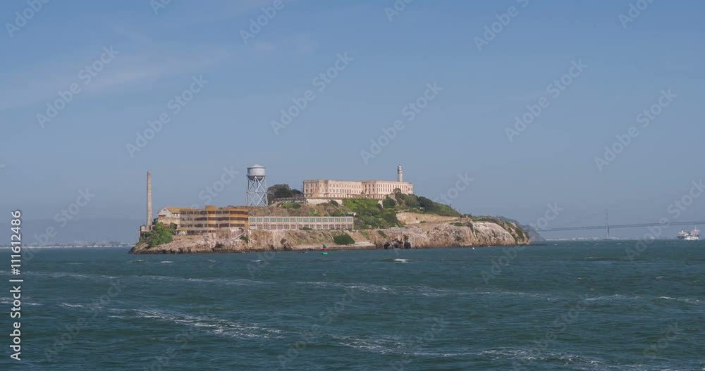 Approaching the Alcatraz Island with a ship.
Approaching the Alcatraz Island with a ship.