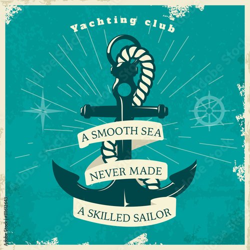Yachting Club Vintage Style Poster