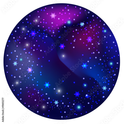 Round background space, stars