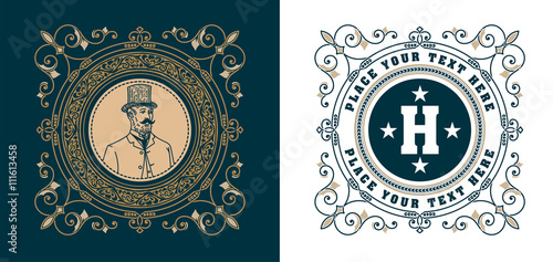 vintage logo template, Hotel, Restaurant, Business or Boutique I