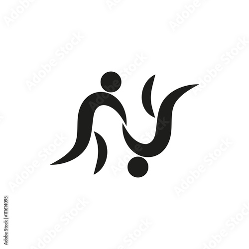 Judo fighter pictogram monochrome on white background