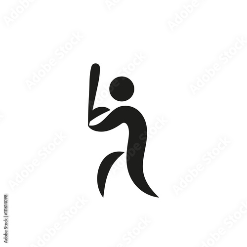 A man is playing baseball. It is a stick figure vector