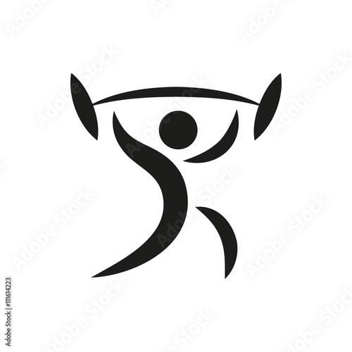 Weightlifting icon monochrome on white background