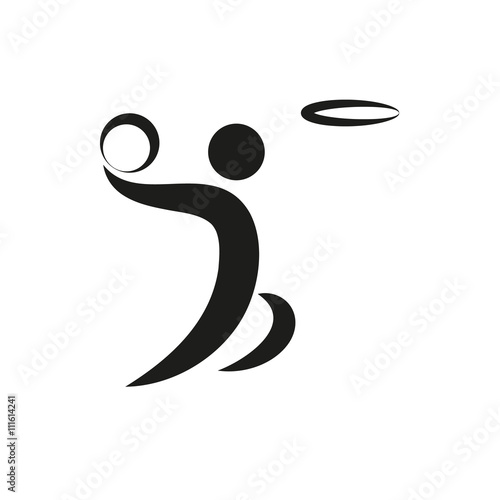 Basketball and ball Icon monochrome on white background