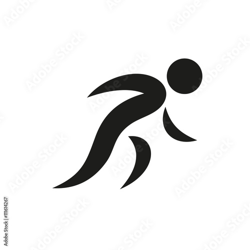 Running people. Simple symbol of run isolated on a white background. Vector Illustration.