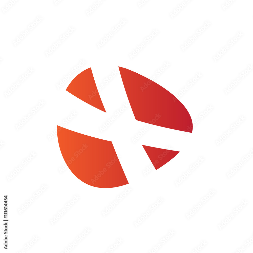 Obraz premium X Logo.. Vector Graphic Business Branding Letter Element Illustration. Orange Negative Space Design. White Background