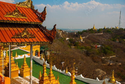 View of the small town Sagaing, Myanmar photo