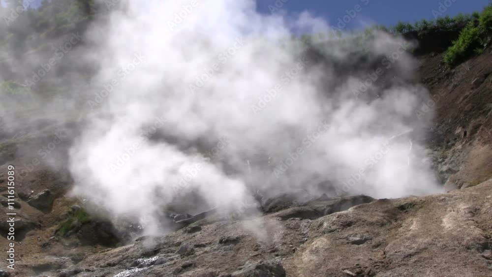 Steaming smoke coming from Hot Springs in Yellowstone National Park.
Steaming smoke coming from Hot Springs in Yellowstone National Park.