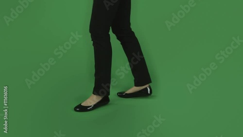 Walking leggs isolated greenscreen green background business woman photo