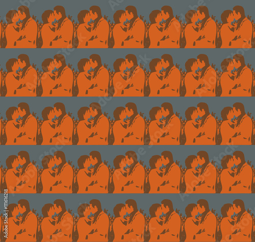 pattern kissing couple
