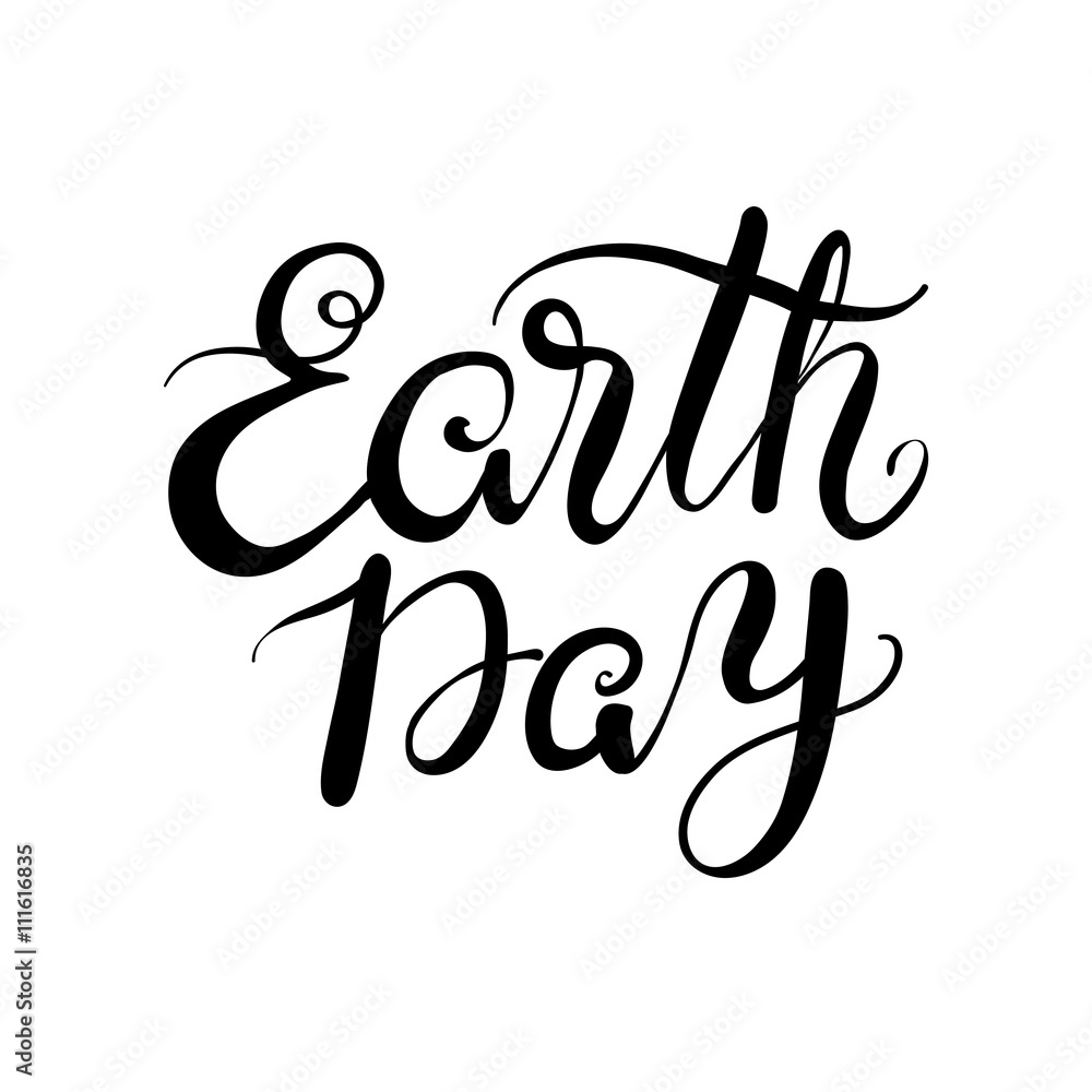 The phrase earth Day. Lettering The phrase earth Day. Lettering
