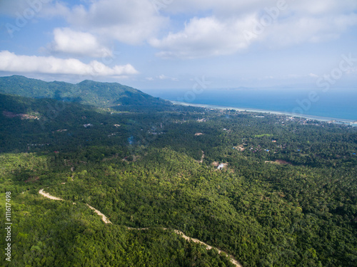 Aerial jungle way view of Koh Phangan, Thailand photo