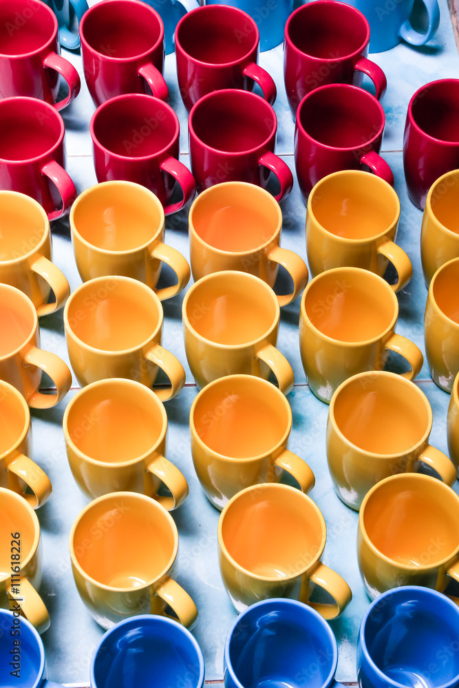 Ceramic cup lay as pattern Ceramic cup lay as pattern