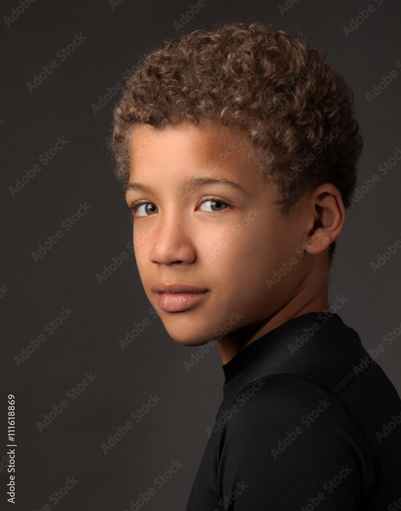 Cute Biracial Preteen Boy Stock Photo Adobe Stock