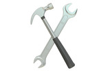 Hammer and wrench, 3D rendering