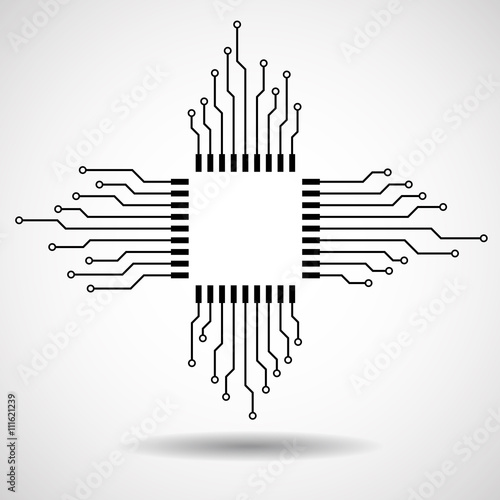 Cpu. Microprocessor. Microchip. Circuit board, technology background