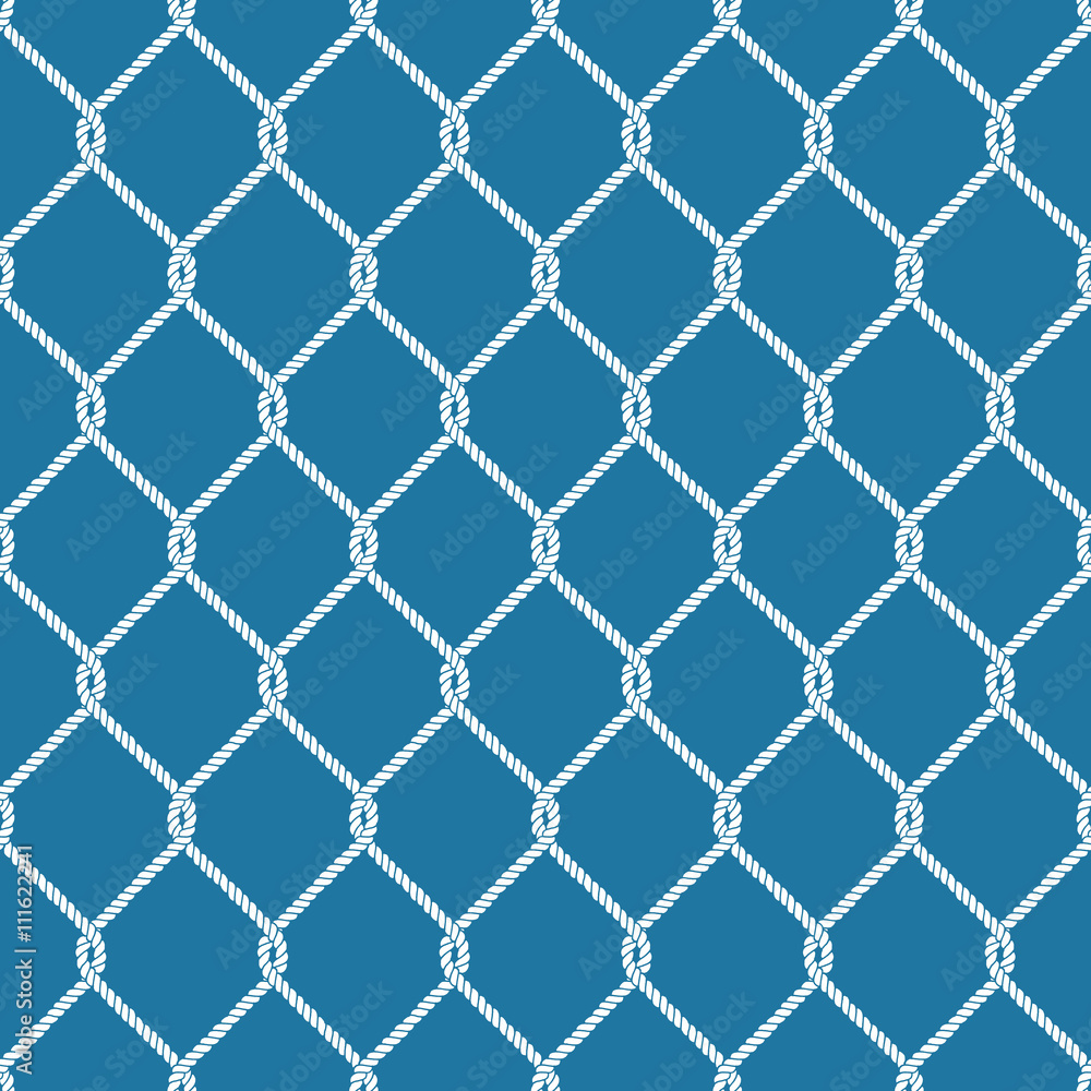 Naklejka premium Seamless nautical rope knot pattern