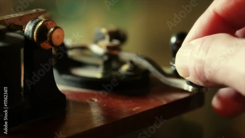 shallow DOF of a telegraph sending morse code