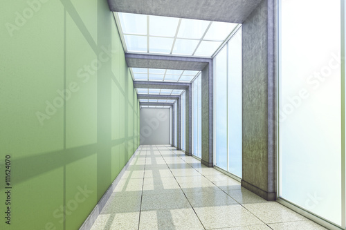3D rendering of empty coridoor concept photo