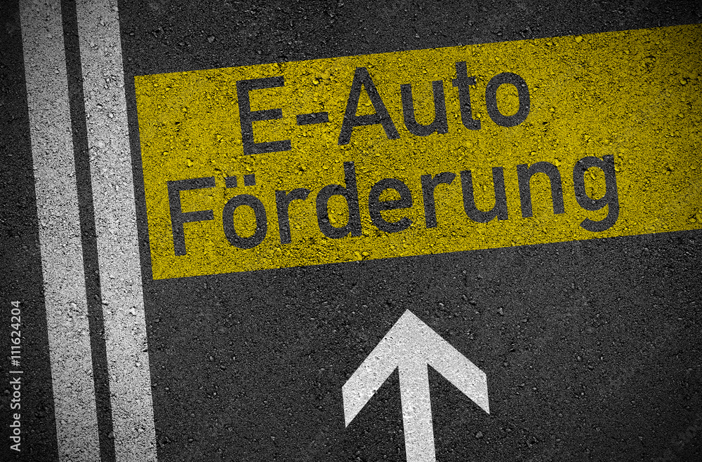 Fototapeta premium Elektroauto Förderung, Hybridauto, Elektromobilität