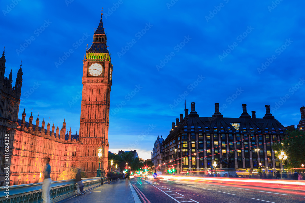 Obraz premium Big Ben and house of parliament at twilight, London, UK