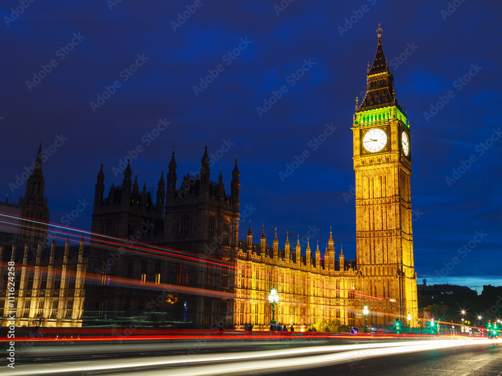 Obraz premium Big Ben i House of Parliament at Twilight, Londyn, Wielka Brytania