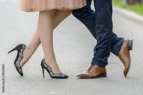 man and woman shoes in an artistic posing