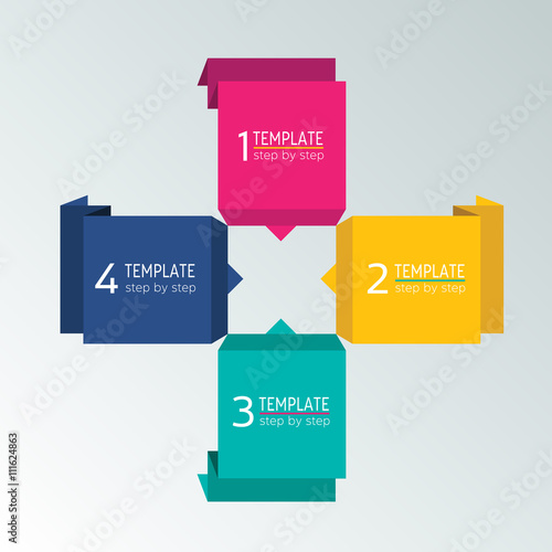 Four step chart, template, scheme, tab. Infographic square graphic.