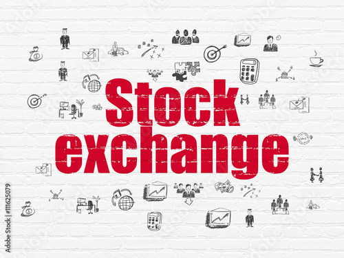 Business concept  Stock Exchange on wall background