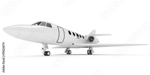 3D rendering of airplane on white background