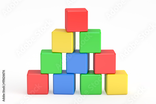 blocks building, cubes. 3D rendering