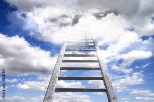 Wooden ladder leading to heaven