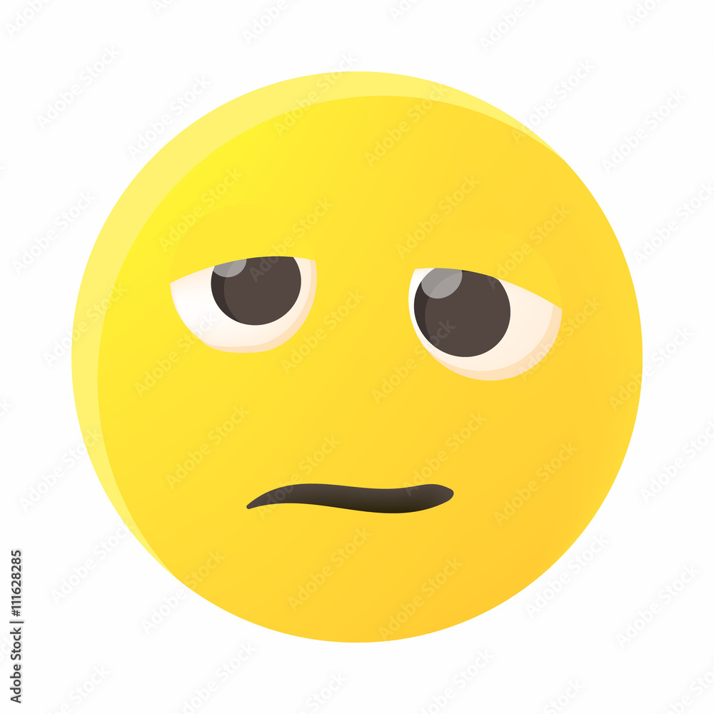 Confused emoticon icon, cartoon style Confused emoticon icon, cartoon style