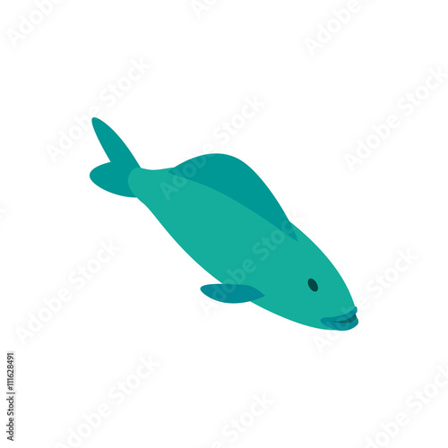 Canvas Print Trout fish icon, isometric 3d style