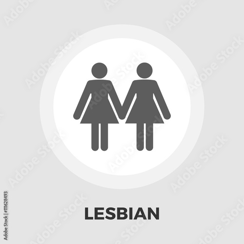 Lesbian sign flat icon