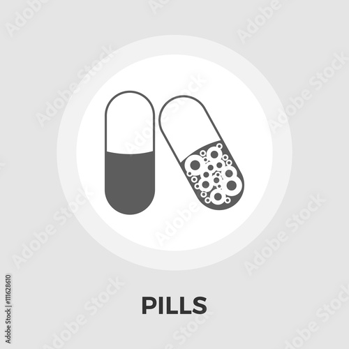 Contraceptive pills vector flat icon
