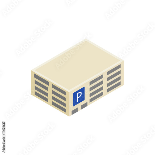 Parking building icon, isometric 3d style