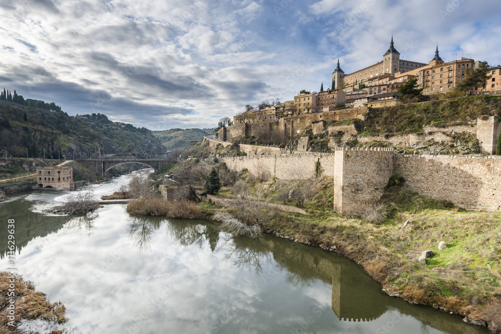 Ancient city of Toledo on the Tagus river (Tajo). Spain.