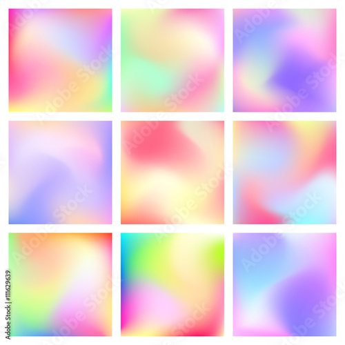 Abstract blur gradient backgrounds set with trend pastel pink, purple, violet, orange, green and blue colors for deign concepts, wallpapers, business presentations, web and prints. Vector illustration © molaruso