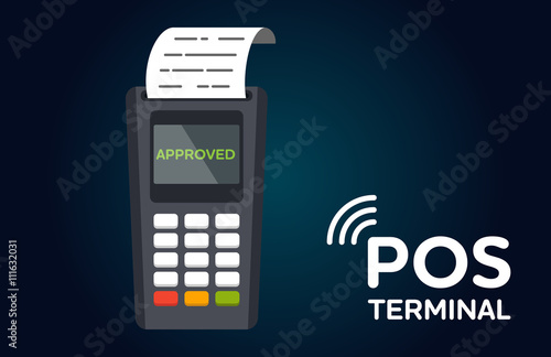 POS payment terminal flat vector icon.
